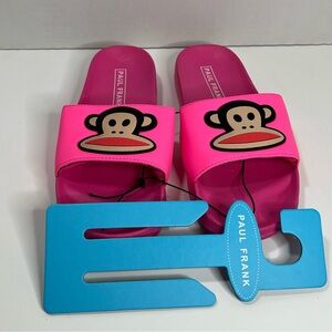 Paul Frank Kids Bright Pink Monkey Slide Sandals